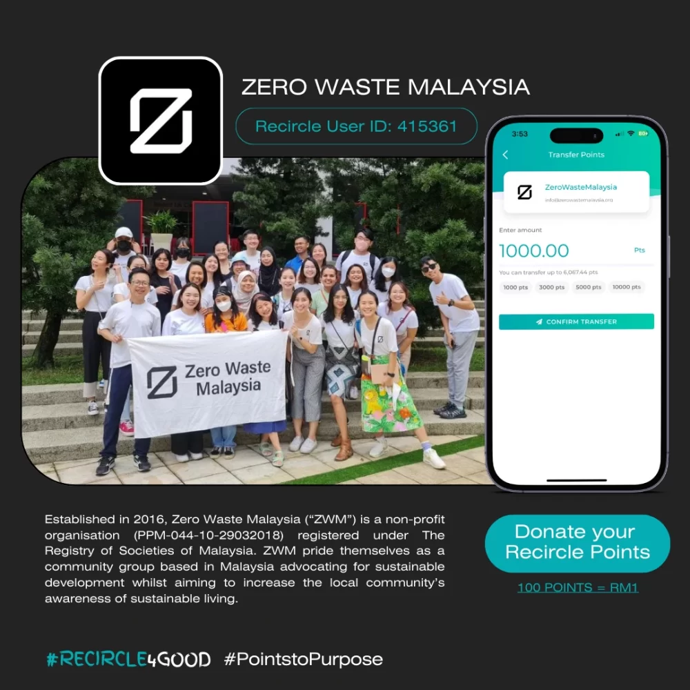 Recircle Launches 'Recircle4Good': Transforming Recycling Points into Support for Zero Waste Malaysia